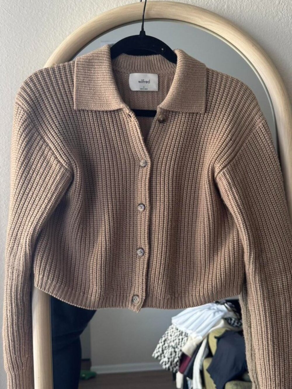 Aritzia Women's Tan and Brown Jumper